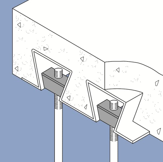 Suspension pour plafonds trapezoïdaux